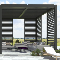 Painel com persiana fixa - 123 cm - preto antracite - X-METAL