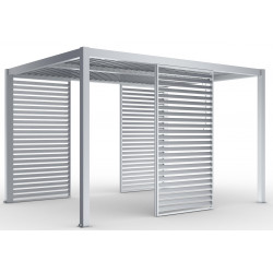 Painel com persiana fixa- 123cm - cinzento claro - X-METAL