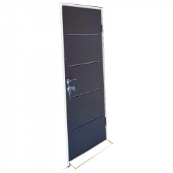 Porta simples adicional antracite com moldura branca - Everbox