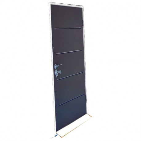 Porta simples adicional antracite com moldura branca - Everbox