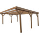Carport duplo em madeira tratada e tingida 24,43m² + policarbonato 6mm - Gardy Shelter