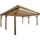 Carport duplo em madeira tratada e tingida 24,43m² + policarbonato 6mm - Gardy Shelter