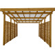 Carport em madeira tratada e pintada 17m² com paredes laterais + cobertura em policarbonato 6mm - Gardy Shelter
