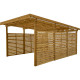 Carport em madeira tratada e pintada 17m² com paredes laterais + cobertura em policarbonato 6mm - Gardy Shelter