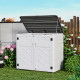 Cofre de jardim multifunções SunLife em HDPE bege - A.119cm - 2 contentores de lixo - Jôbu