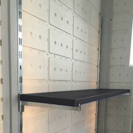 Conjunto de calhas + prateleiras para abrigo de jardim em resina Sunlife - Jôbu