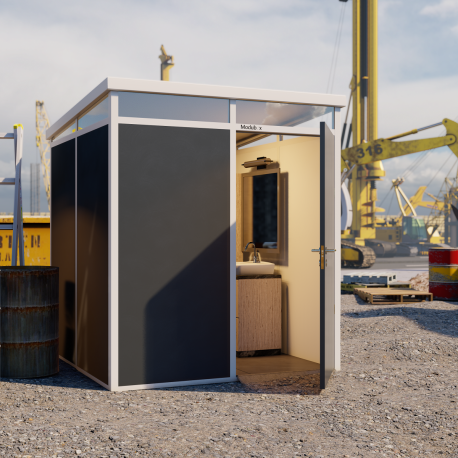 Abrigo de jardim modular com isolamento 2x2m antracite e branco - piso incluído - Everbox