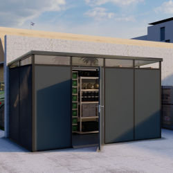 Abrigo de jardim modular com isolamento 4x2m antracite e preto - piso incluído - Everbox