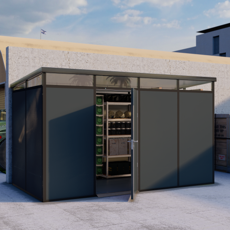 Abrigo de jardim modular com isolamento 4x2m antracite e preto - piso incluído - Everbox