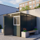 Abrigo de jardim modular com isolamento 3x3 antracite e preto - piso incluído - Everbox