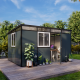 Abrigo de jardim modular com isolamento 4x3 antracite e preto - piso incluído - Everbox