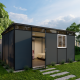 Abrigo de jardim modular com isolamento 5x3 antracite e preto - piso incluído - Everbox