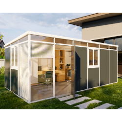 Abrigo de jardim modular com isolamento 6x3 antracite e branco - piso incluído - Everbox