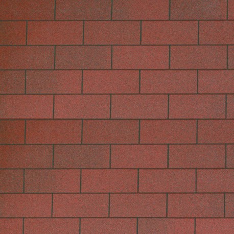 Telhas asfálticas retangulares vermelhas escuras - packs de 3m²