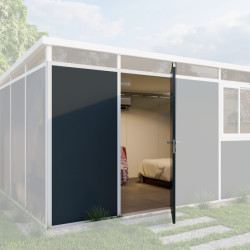 Porta dupla para substituir a porta simples antracite com caixilho branco - Everbox