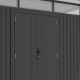 Abrigo de Jardim em Aço Galvanizado Kosto de Telhado Inclinado Cinzento Escuro 5,71m² + Kit de Ancoragem - X-Métal