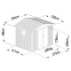 Abrigo de jardim em aço galvanizado Kosto com telhado de duas águas cinzento-escuro 5,80m² + kit de ancoragem - X-Metal