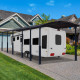 Carport em alumínio cinzento e policarbonato para 1 carro 46,3m² Arcadia Alpine 12700 - Canopia