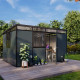 Abrigo de jardim modular com isolamento 4x3 antracite e preto - piso incluído - Everbox