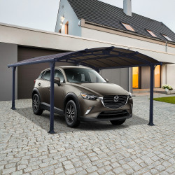 Carport em alumínio cinzento e policarbonato 1 carro 15.6m² Arcadia™ 4300 - Canopia