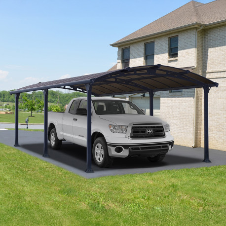 Carport para 1 carro em alumínio cinzento e policarbonato 23,3m² Arcadia™ 6400 - Canopia