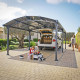 Carport para 1 carro em alumínio cinzento e policarbonato 23,3m² Arcadia™ 6400 - Canopia