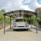 Carport para 1 carro em alumínio cinzento e policarbonato 23,3m² Arcadia™ 6400 - Canopia