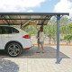 Carport para 1 carro em alumínio cinzento e policarbonato 23,3m² Arcadia™ 6400 - Canopia