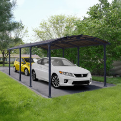 Carport em alumínio cinzento e policarbonato 31m² Arcadia™ 8500 - Canopia