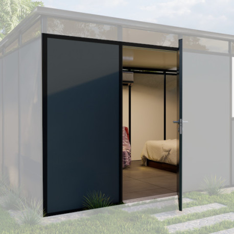 Porta dupla suplementar em antracite com caixilho preto - Everbox