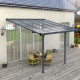 Telhado de terraço ajustável em alumínio antracite 3,05x3,14m X-METAL