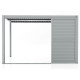Painel completa com 3 painéis com lamelas ajustáveis e porta de correr - 400cm - cinzento claro - X-METAL