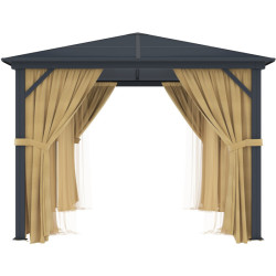 Cortinas para Pérgula 300x395cm em alumínio antracite e policarbonato - X-Metal