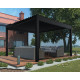 Pérgula bioclimática autoportante DELUXE em alumínio com lâminas duplas Preto grafite 4x4m - controlo remoto - X-METAL