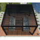 Pérgula bioclimática autoportante DELUXE em alumínio com lâminas duplas Preto grafite 4x4m - controlo remoto - X-METAL