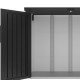 Abrigo para 2 caixotes do lixo em aço galvanizado Kosto monopendente cinzento escuro + kit de ancoragem - X-Metal