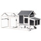 Gaiola em madeira FSC termotratada 224x81x107cm com telhado de PVC para 4 a 6 galinhas – Shelty Pet