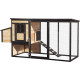 Gaiola em madeira FSC termotratada 200x75,5x103cm com telhado de betume para 4 a 5 galinhas – Shelty Pet