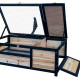 Recinto para tartarugas interior ou exterior em madeira FSC termotratada 97x57x33cm - Shelty Pet