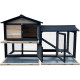 Coelheira em madeira FSC termotratada com vedação 147x53x92cm para 4 coelhos ou outros roedores - Shelty Pet