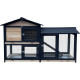 Coelheira em madeira FSC termotratada com vedação 147x53x92cm para 4 coelhos ou outros roedores - Shelty Pet