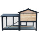Coelheira em madeira FSC termotratada com vedação 147x53x92cm para 4 coelhos ou outros roedores - Shelty Pet