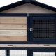 Coelheira em madeira FSC termotratada com vedação 147x53x92cm para 4 coelhos ou outros roedores - Shelty Pet