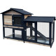 Coelheira em madeira FSC termotratada com vedação 147x53x92cm para 4 coelhos ou outros roedores - Shelty Pet