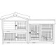 Coelheira em madeira FSC termotratada com vedação 147x53x92cm para 4 coelhos ou outros roedores - Shelty Pet