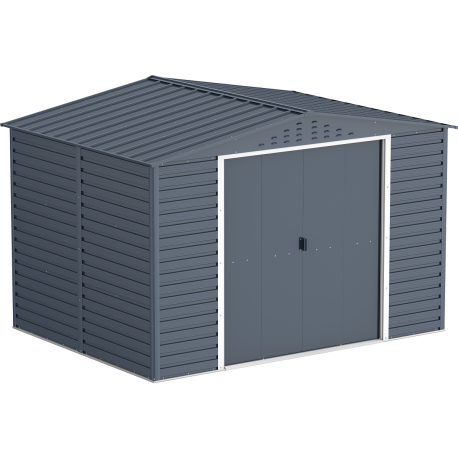 Abrigo de jardim em metal antracite 7,81 m² + kit de fundação ALPINE – DURAMAX