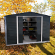 Abrigo de jardim em metal antracite 9,75 m² + kit de fundação ALPINE – DURAMAX