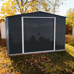 Abrigo de jardim em metal antracite 9,75 m² + kit de fundação ALPINE – DURAMAX