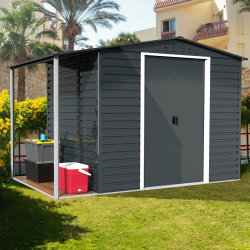 Abrigo de Jardim em Metal Anthracite 4,78 m² com Alpendre ALPINE – Duramax