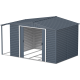 Abrigo de jardim em metal antracite 7,81 m² com alpendre + kit de fundação ALPINE – DURAMAX